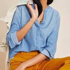 Anthropologie Cloth & Stone Blue Buttondown